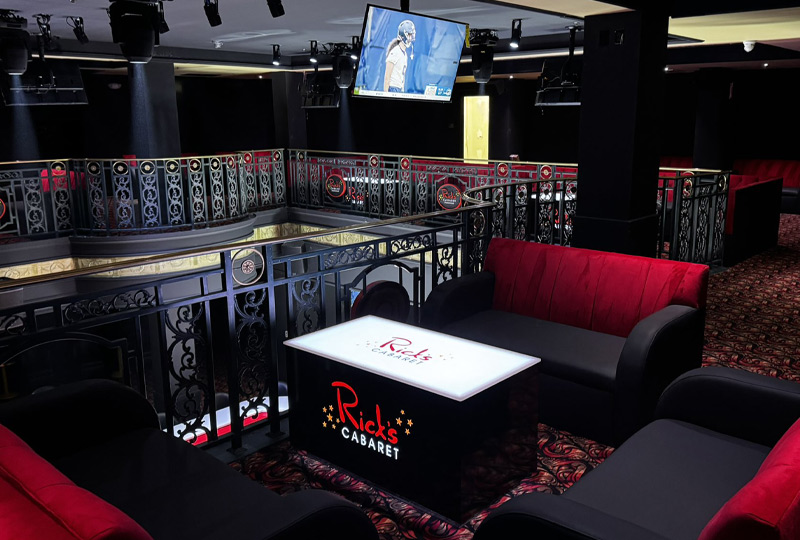Upstairs VIP lounge at Rick's Central City